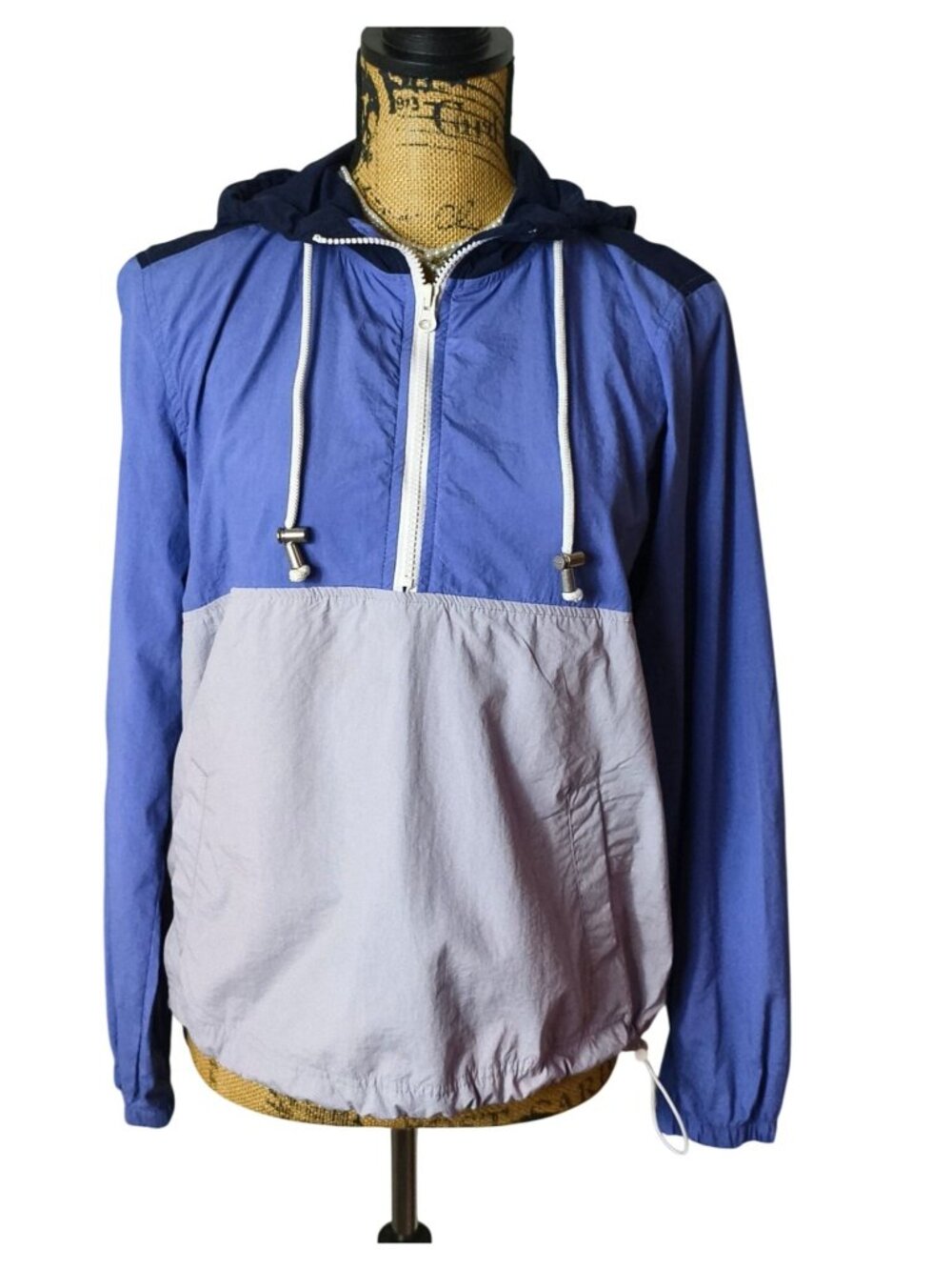 Old Navy S Active Hooded Windbreaker Pullover Colorblock Sporty Activewear Zip